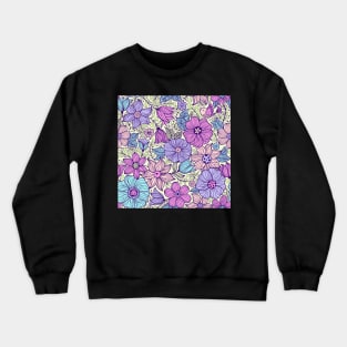 Purple Flowers Crewneck Sweatshirt